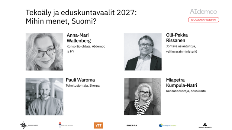 SuomiAreena 2026 – Tekoäly ja eduskuntavaalit 2027: Mihin menet, Suomi?